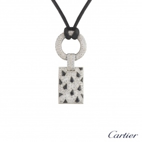 Cartier White Gold Diamond and Onyx Panthere Necklace